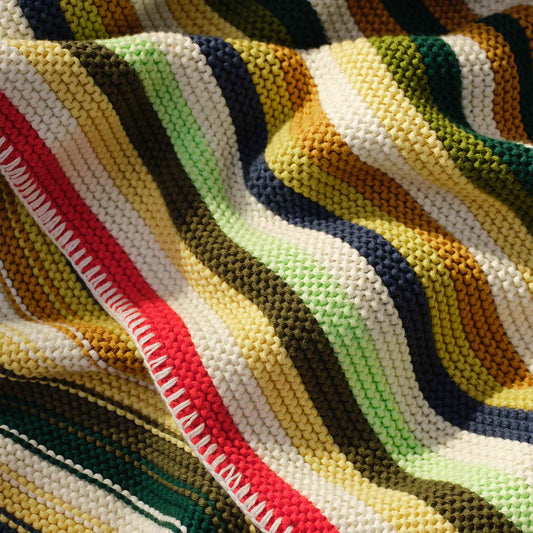 Multi Stripe Knit Throw