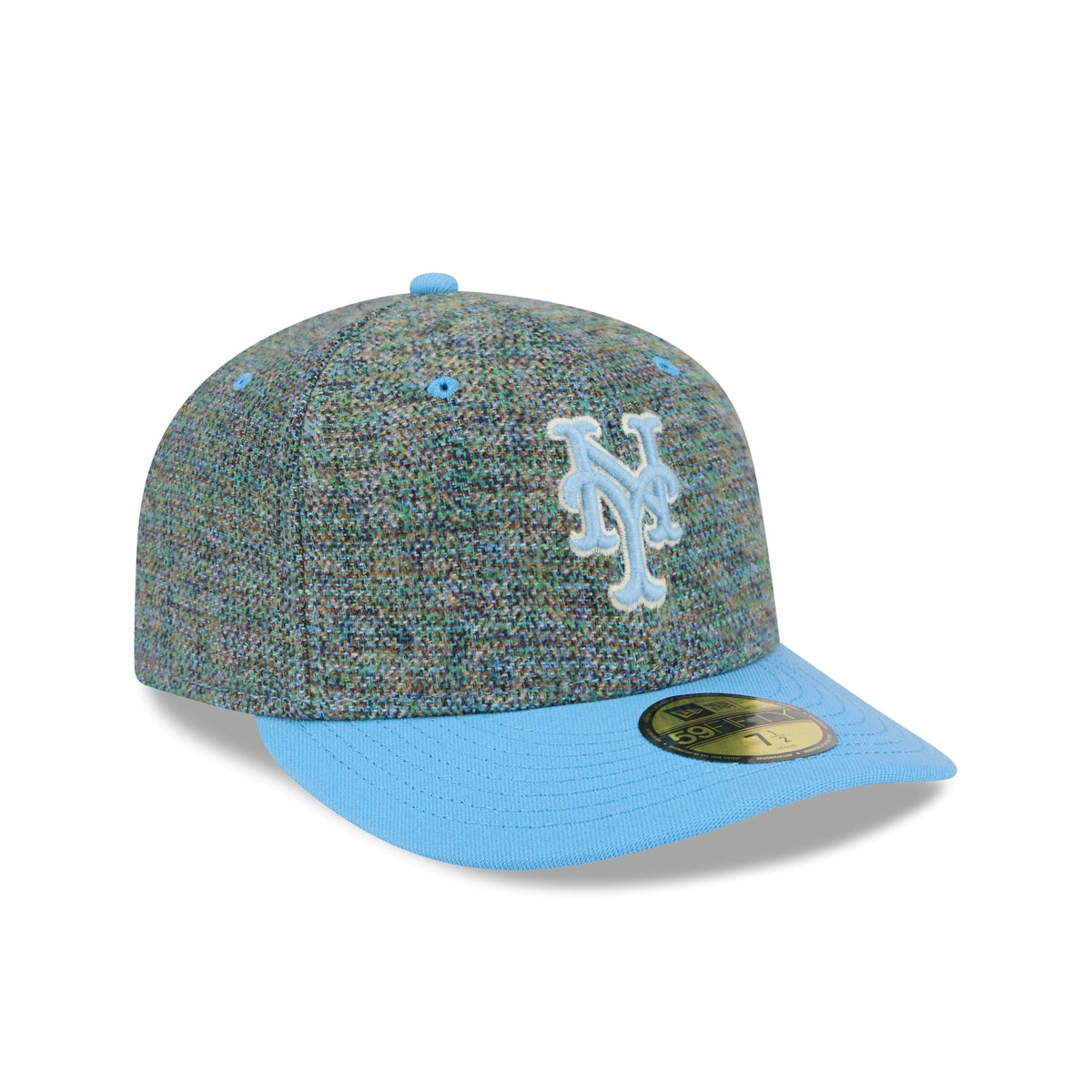 New York Mets Three Looms Tweedy Cotton Radiant Blue 59FIFTY Fitted Hat