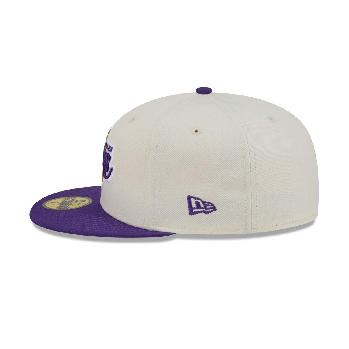 Los Angeles Lakers Chrome White Basic 59FIFTY Fitted Hat