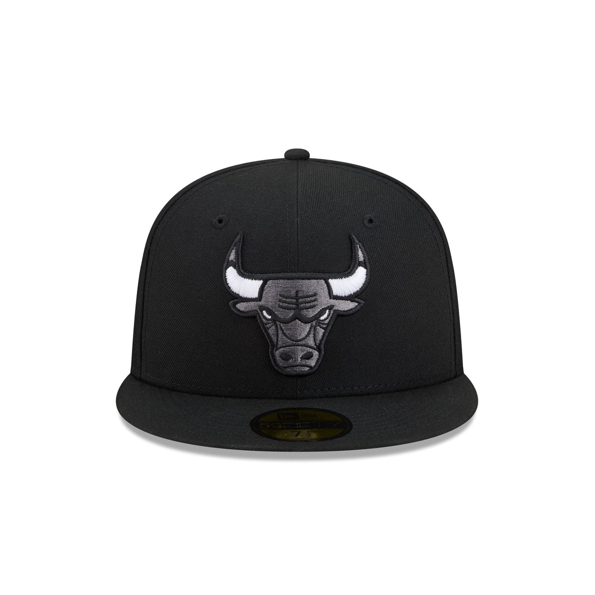 Chicago Bulls Black and White Basic 59FIFTY Fitted Hat