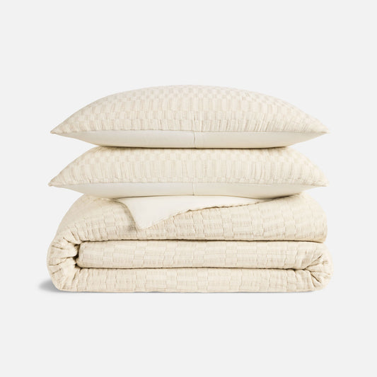 Woven Checkerboard Duvet Set