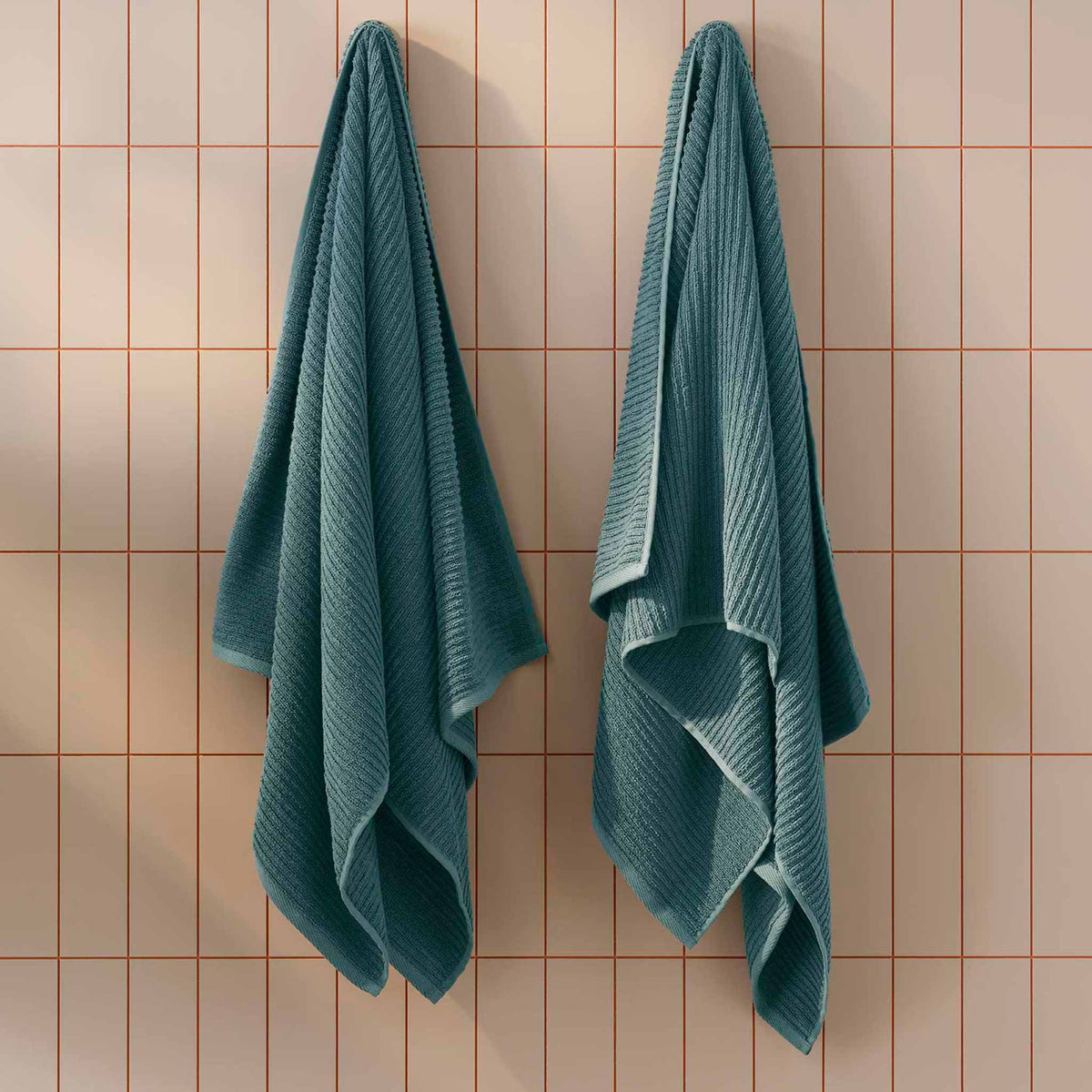 Ribbed Cotton TENCEL™ Bath Towels Set of 2