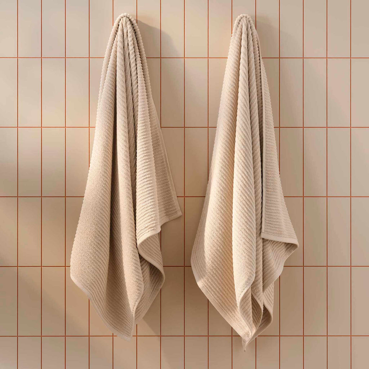 Ribbed Cotton TENCEL™ Bath Towels Set of 2