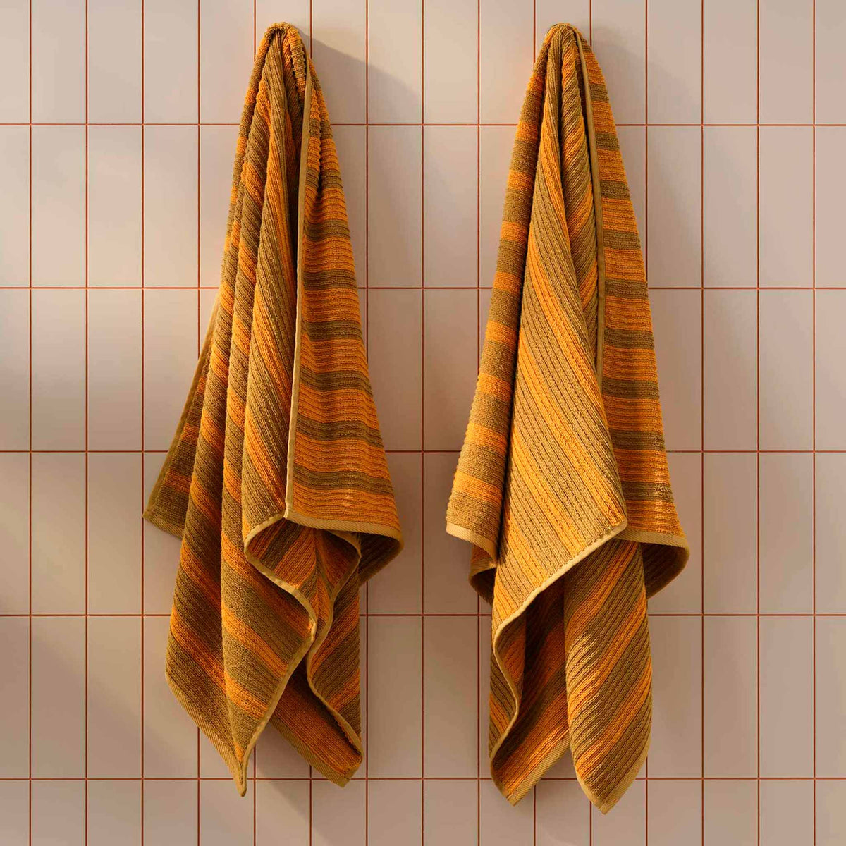Ribbed Cotton TENCEL™ Bath Towels Set of 2