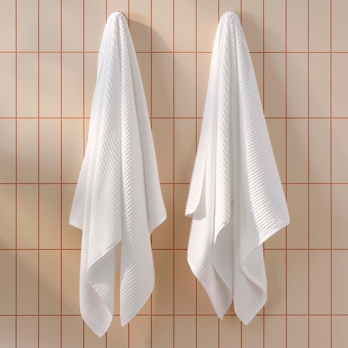 Ribbed Cotton TENCEL™ Bath Towels Set of 2