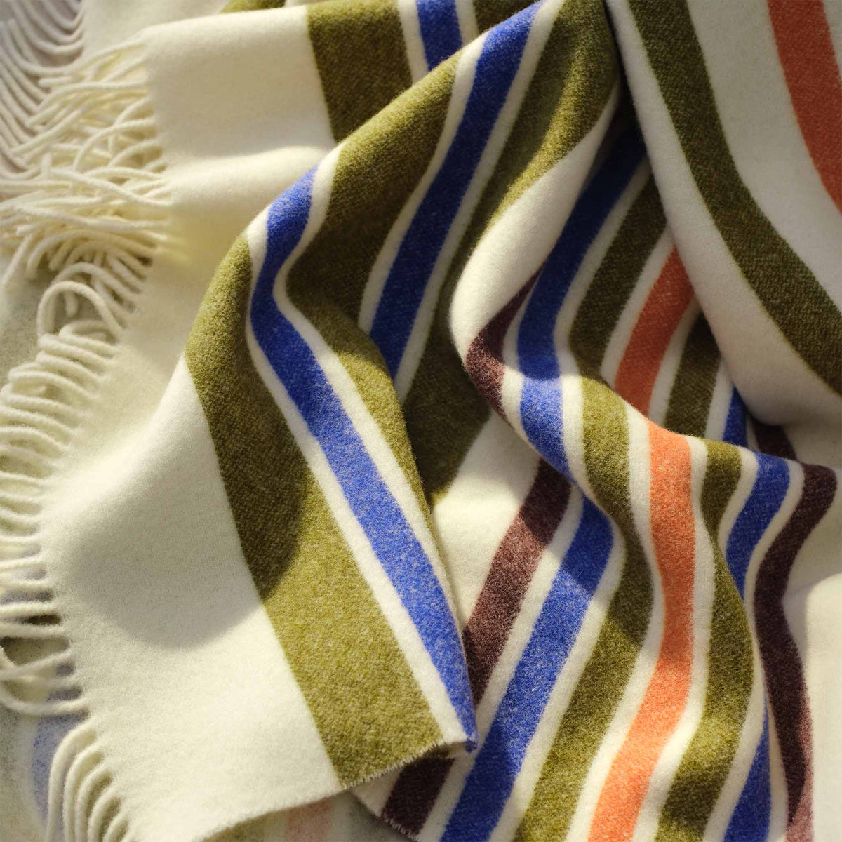 Striped Lambswool Throw Blanket