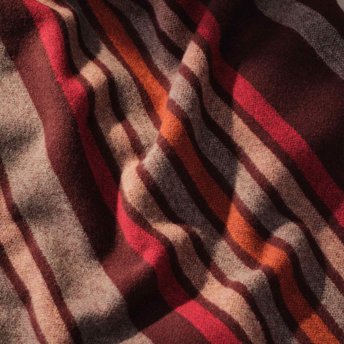 Striped Lambswool Throw Blanket