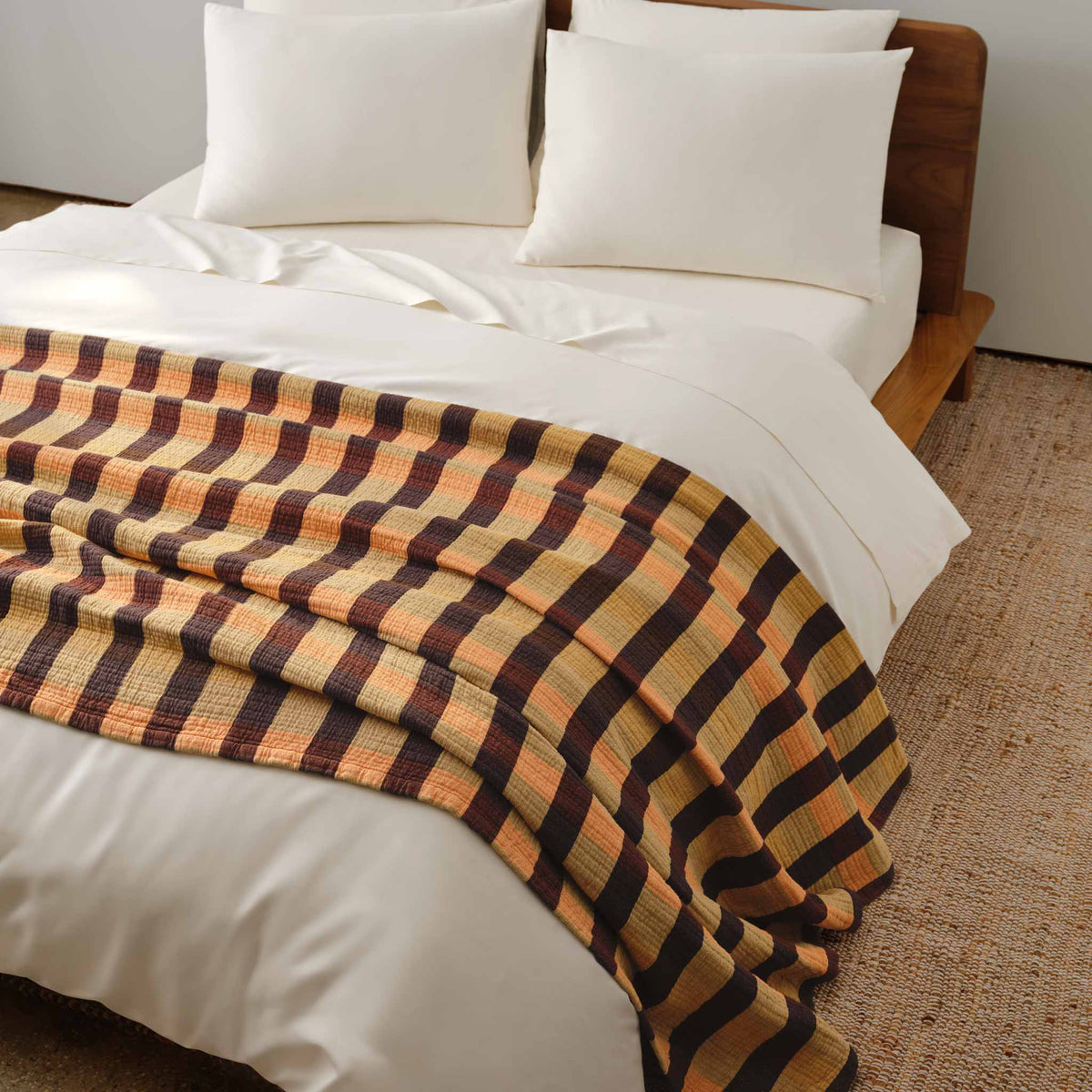 Sunwashed Check Bed Blanket