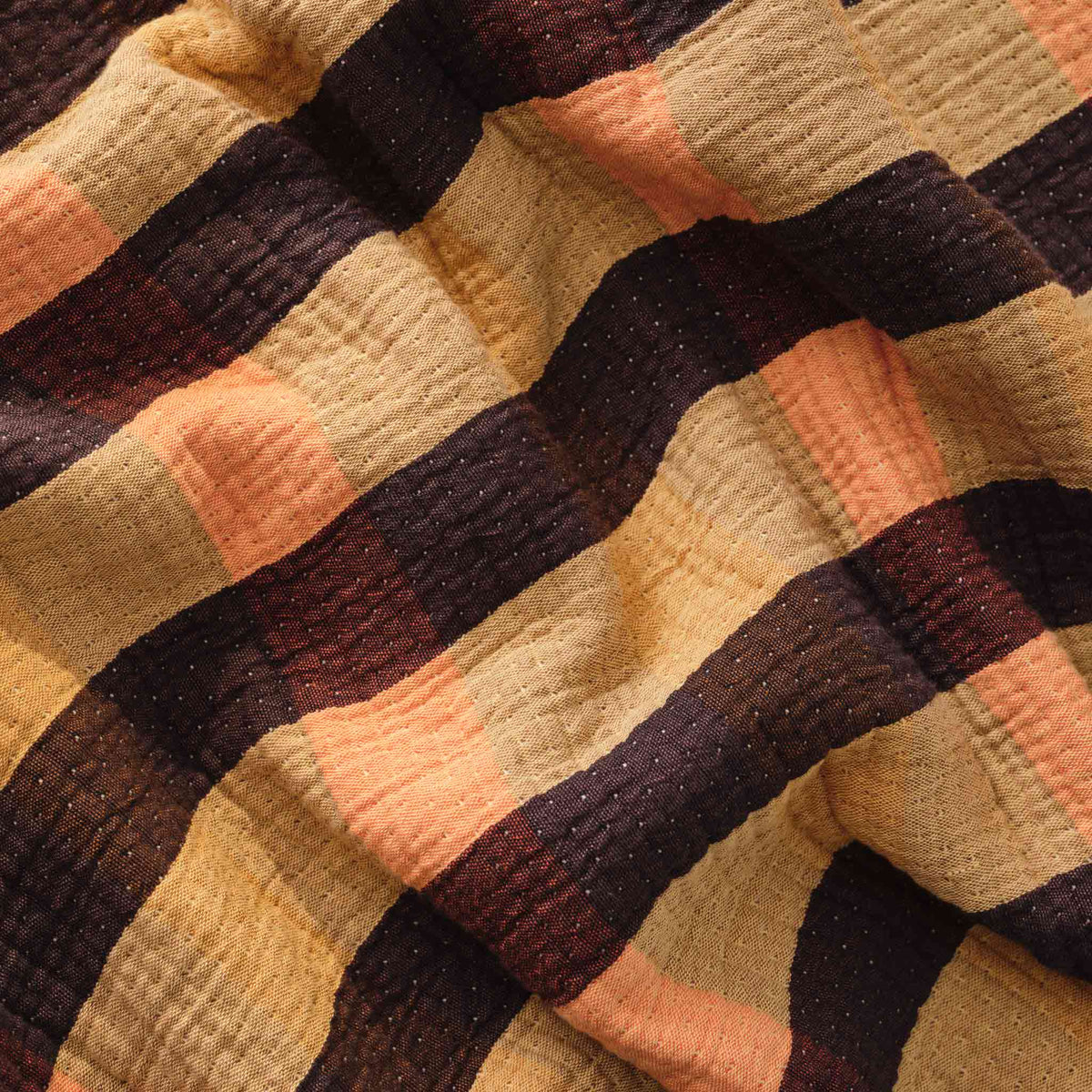 Sunwashed Check Bed Blanket